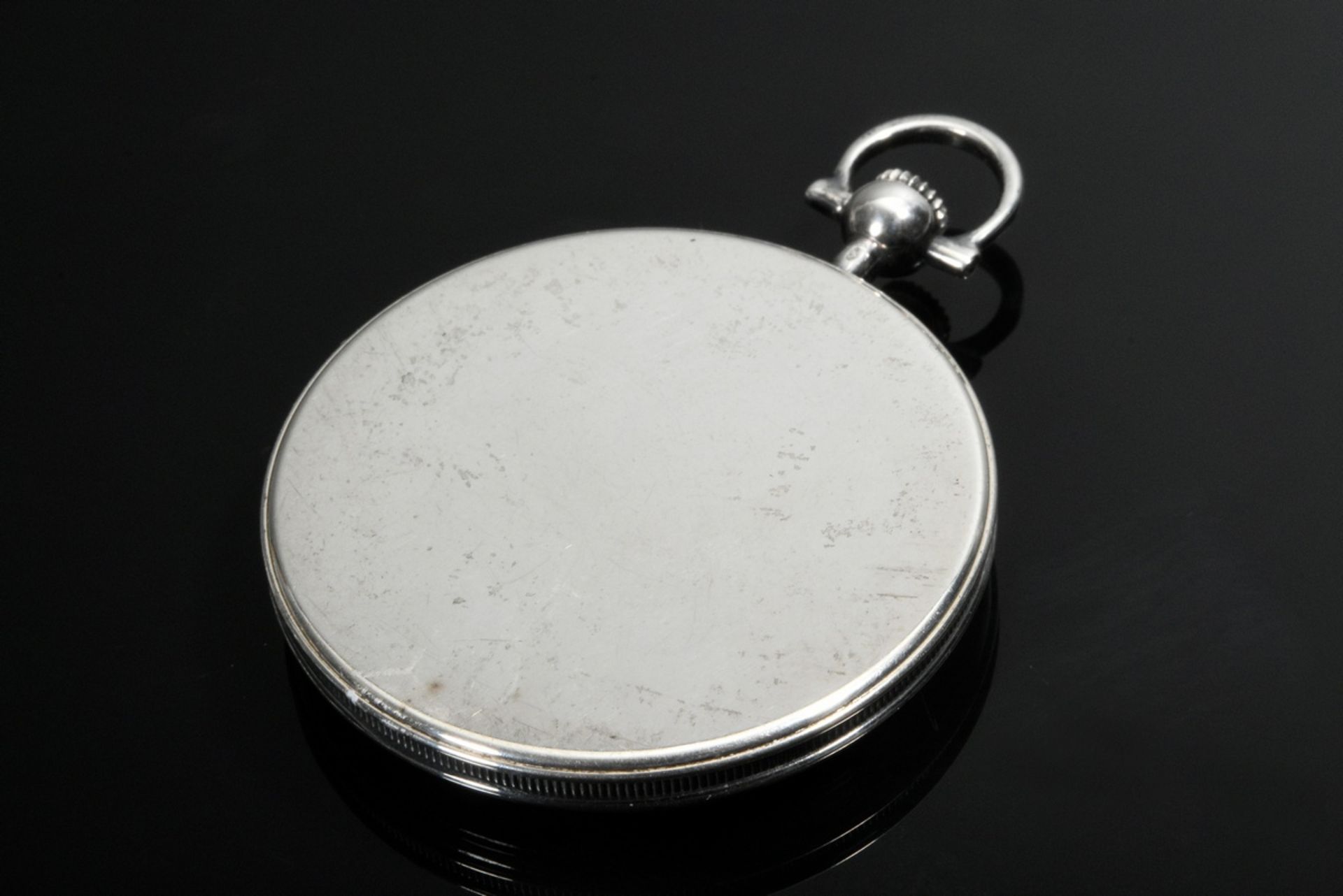 Chopard Silber 800 Frackuhr, Handaufzug mit geriffeltem Münzrand, weißem Emaille Zifferblatt, römis - Bild 3 aus 3