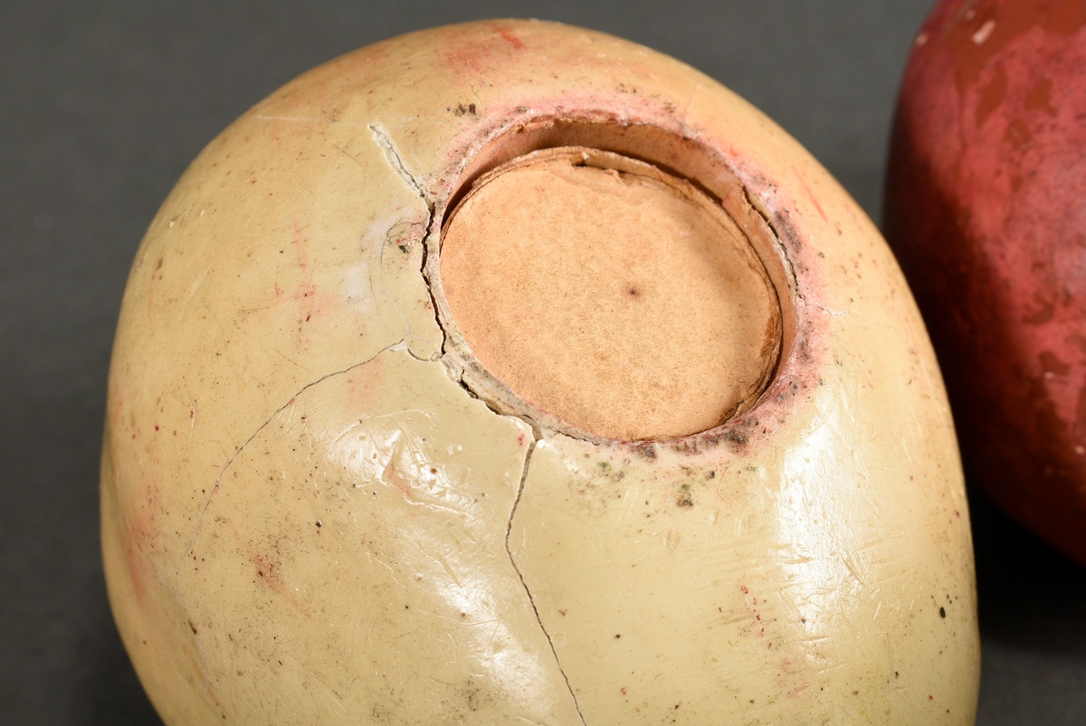 4 Various pieces of naturalistic decorative fruit made of different materials (alabaster, wax, cera - Image 3 of 6