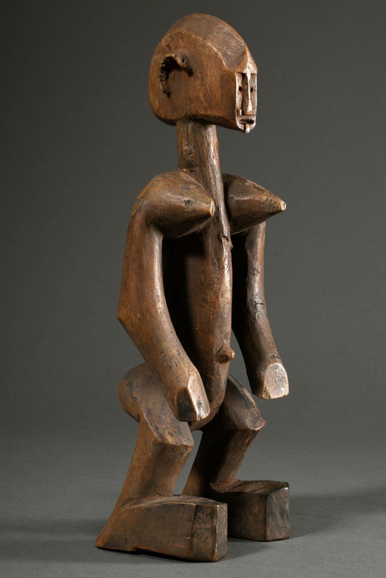 Figur der nördlichen Bamana/ Bambara, West Afrika/ Mali 1. Hälfte 20.Jh., Holz, in beiden Ohren alt