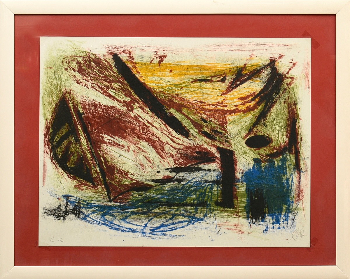 Lüpertz, Markus (*1941) ‘o.T. (Boat)’ 1980/81, colour lithograph, e.a., a. sign./inscr., 57.5x75cm  - Image 2 of 3