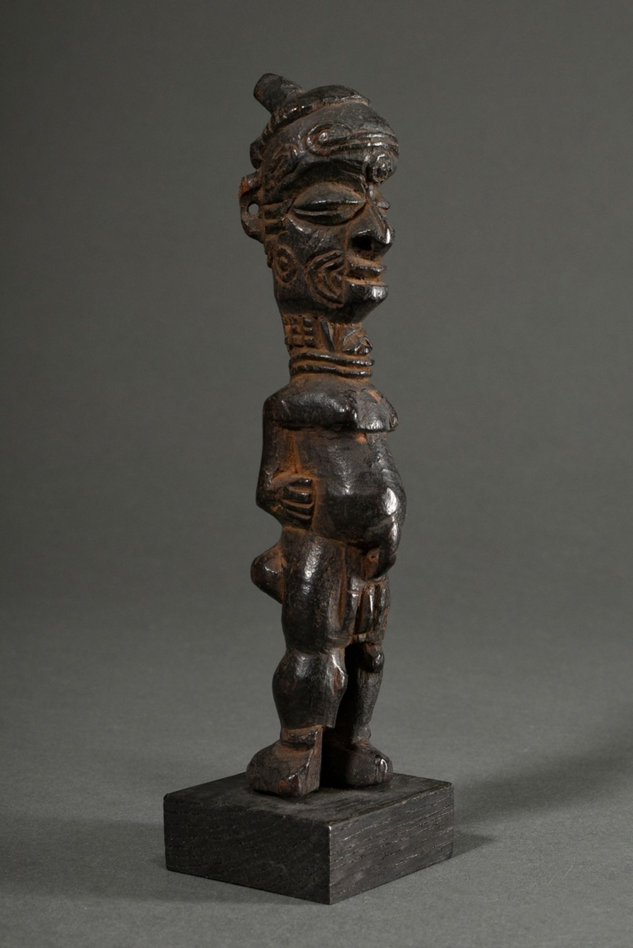 Ancient figure of Lulua, Central Africa/ Congo (DRC), early 20th c., wood, head, face and coiffure 