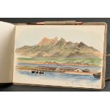 Album "Travel to China 1904", gouache/watercolour/pencil, 37 sheets with views from Spain to China,