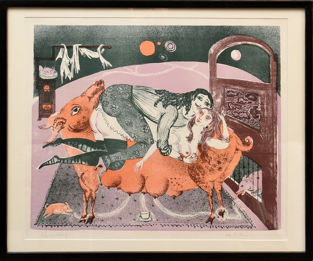 Bachem, Bele (1916-2005) 'Winter Sleep' 1976, colour lithograph, sign./titl. below, PM 49.3x63.4cm  - Image 2 of 3