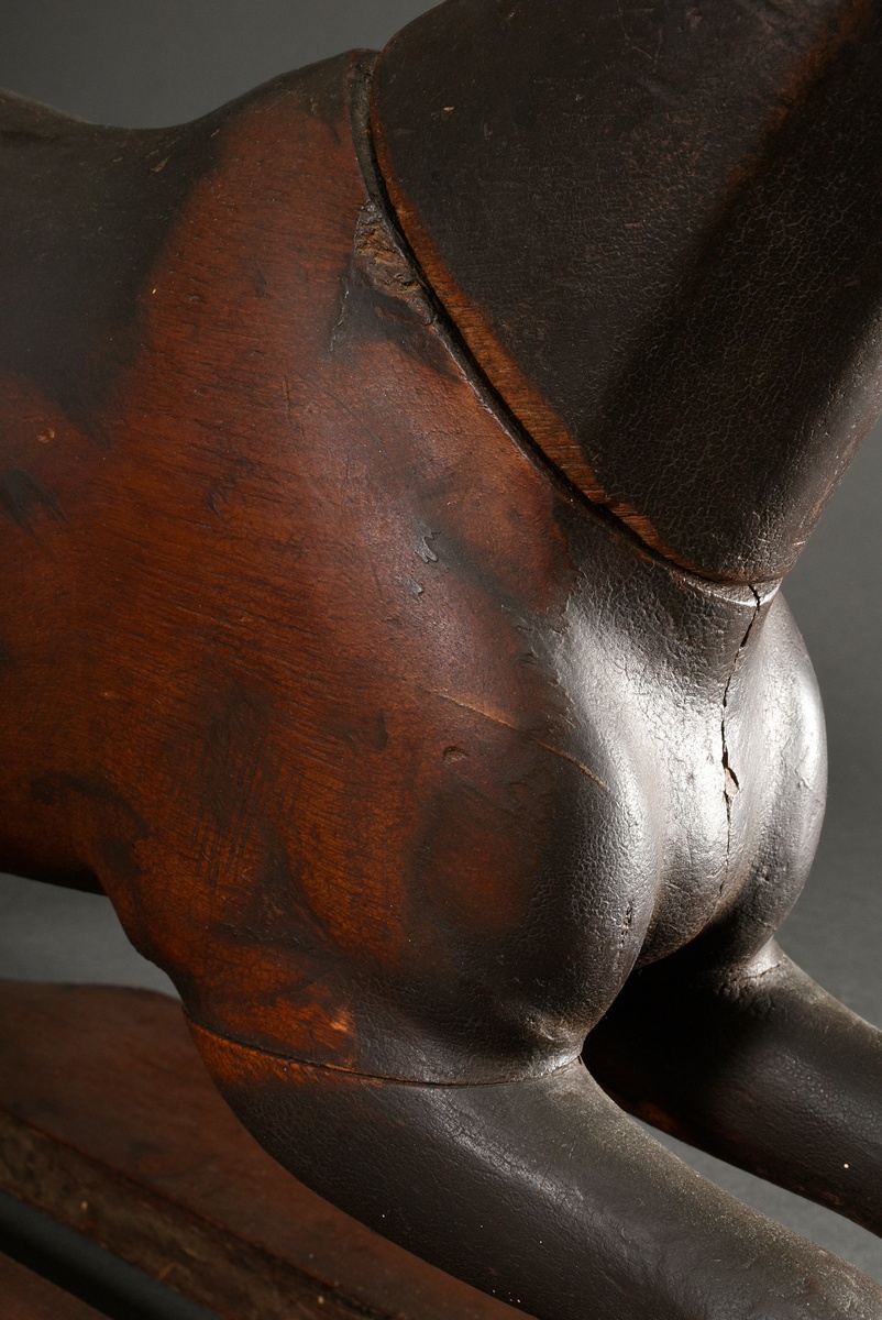 Zeichenmodell "Galoppierendes Pferd", Holz gefasst mit Leder Ohren und Resten der Trense, 19.Jh., 4 - Bild 8 aus 20