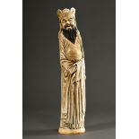 Large ivory figure "Standing scholar with document in his hands", finely crafted figure following t