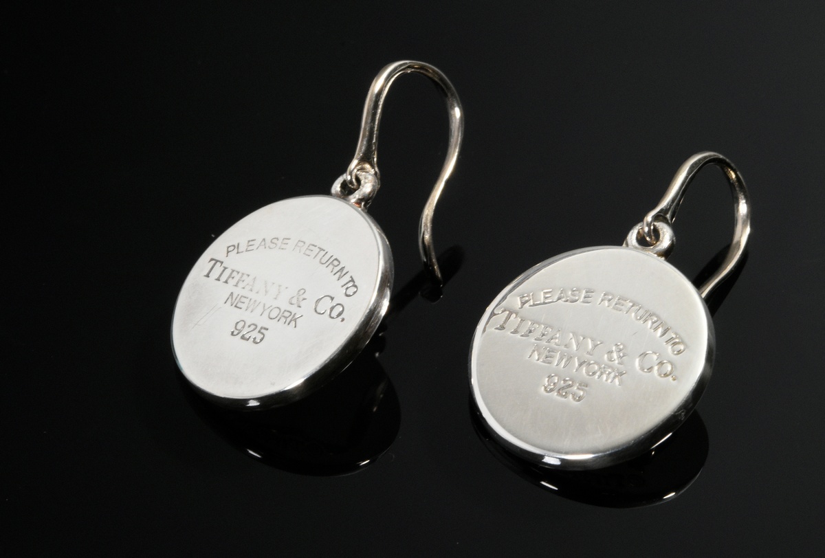 Pair of Tiffany & Co silver 925 earrings "Return to Tiffany" on round disc, 6.5g, Ø 15.6mm, origina - Image 2 of 3