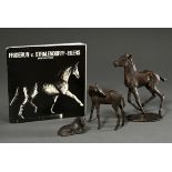 3 Strahlendorff-Eilers, Friderun von (1916-2011) "Foals", patinated bronze, each sign., h. 4.5-18.4