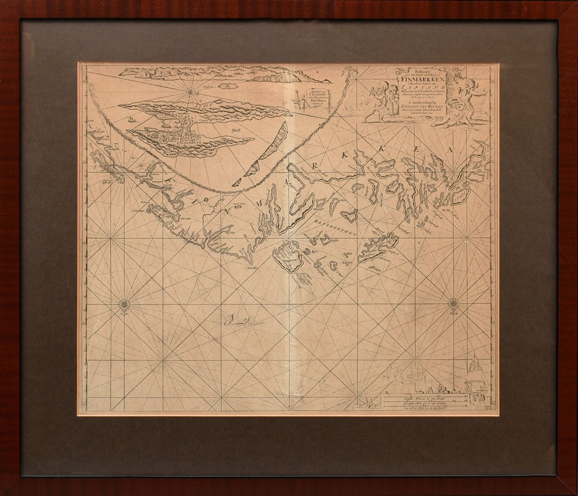 Keulen, Johannes van (1654-1715) „Paskaart vant Noordelykste van de kust van Finmarken … Lapland“,  - Bild 2 aus 6