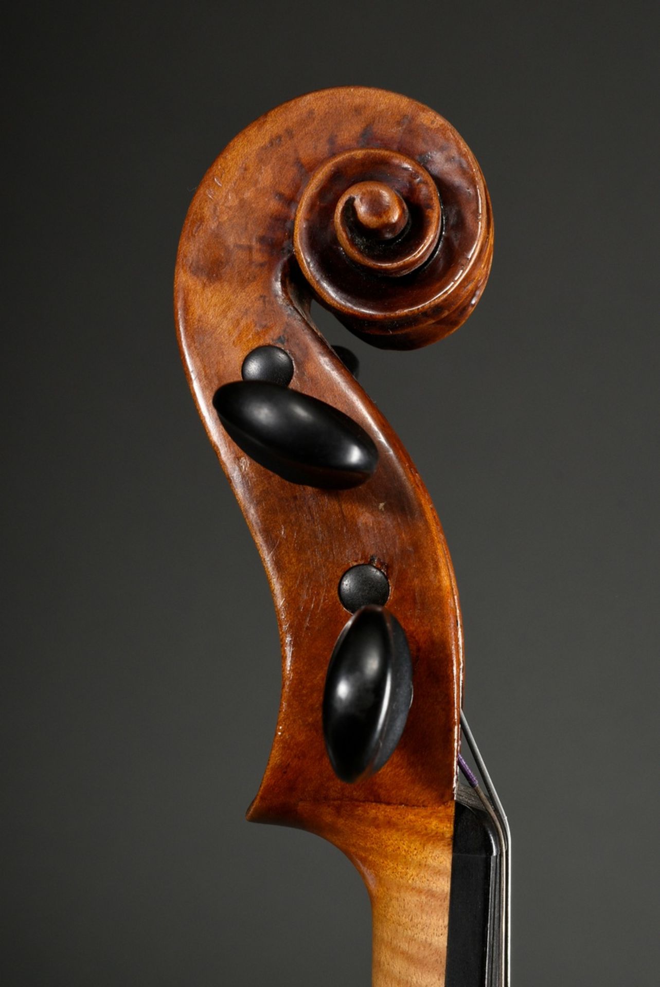 Italienische Meister Geige, 1. Hälfte 19.Jh.., Zettel innen “Domenico Geroni Brescia anno 1836”, ge - Bild 10 aus 21