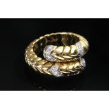 Yellow and white gold 750 tension ring with 22 brilliant-cut diamonds (approx. 0.30ct/SI/W), metal 