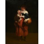 Unknown artist of the 18th c. "Mother and Child", oil/canvas doubled, 61x47,5cm (w.f. 80,5x66,6cm),