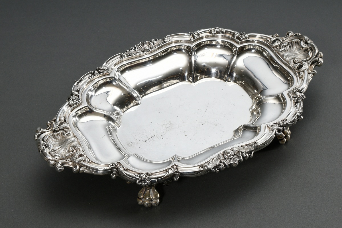 2 Various pieces of heavy tableware after an old model with sculptural ornamental rim on paw feet,  - Image 8 of 9