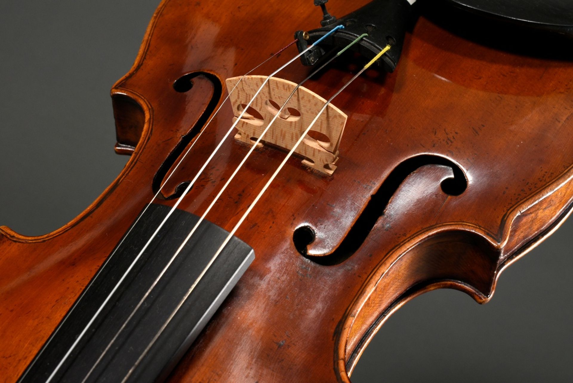 Italienische Meister Geige, 1. Hälfte 19.Jh.., Zettel innen “Domenico Geroni Brescia anno 1836”, ge - Bild 8 aus 21