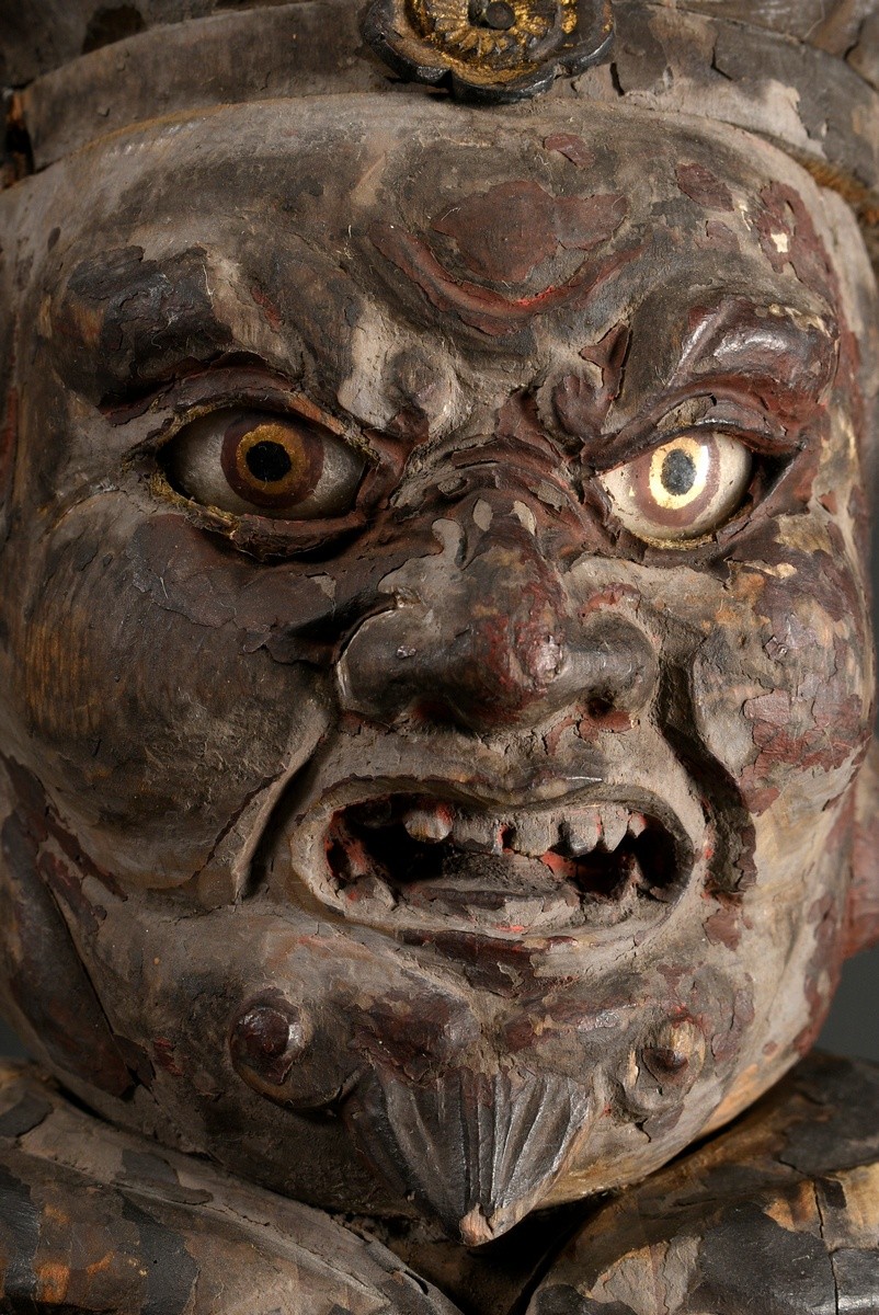 Prince of Hell "Emma-O" in the style of the Kamakura period, Japan 16th/17th century, carved wood w - Image 6 of 14