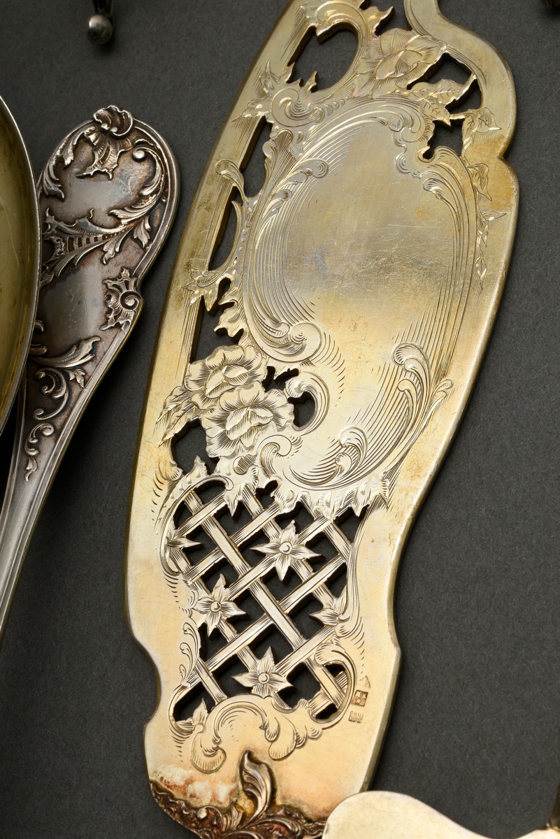 195 Pieces Neo-Rococo cutlery with rocailles and alloy monogram ‘RJH’, silver 800, 8420g (o. knives - Image 14 of 21