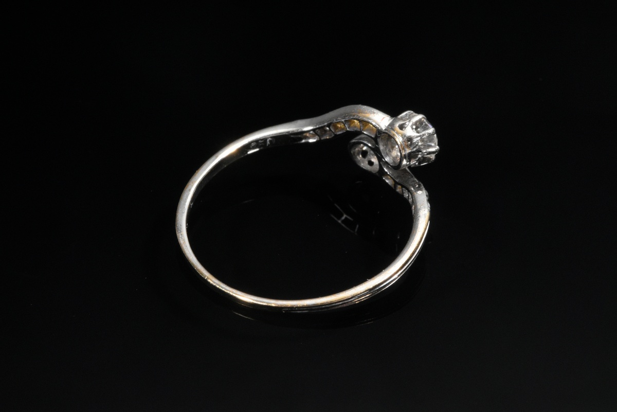 Fine Art Deco white gold 750 Toi et Moi ring with old-cut diamonds (approx. 0.50ct/VSI/W), 1.7g, si - Image 3 of 3