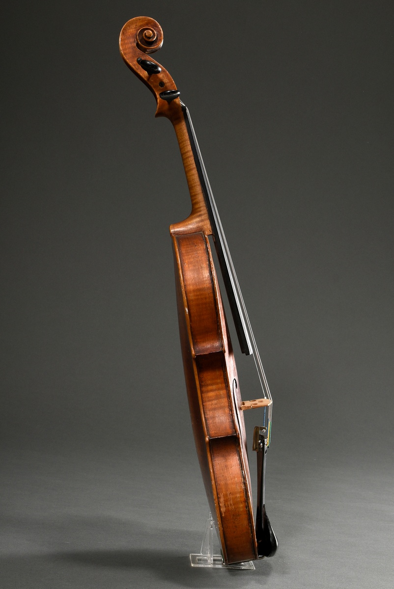 Deutsche Geige, wohl Sachsen um 1900, Zettel innen “Antonius Stradivarius Cremonensis, Faciebat Ann - Bild 2 aus 8