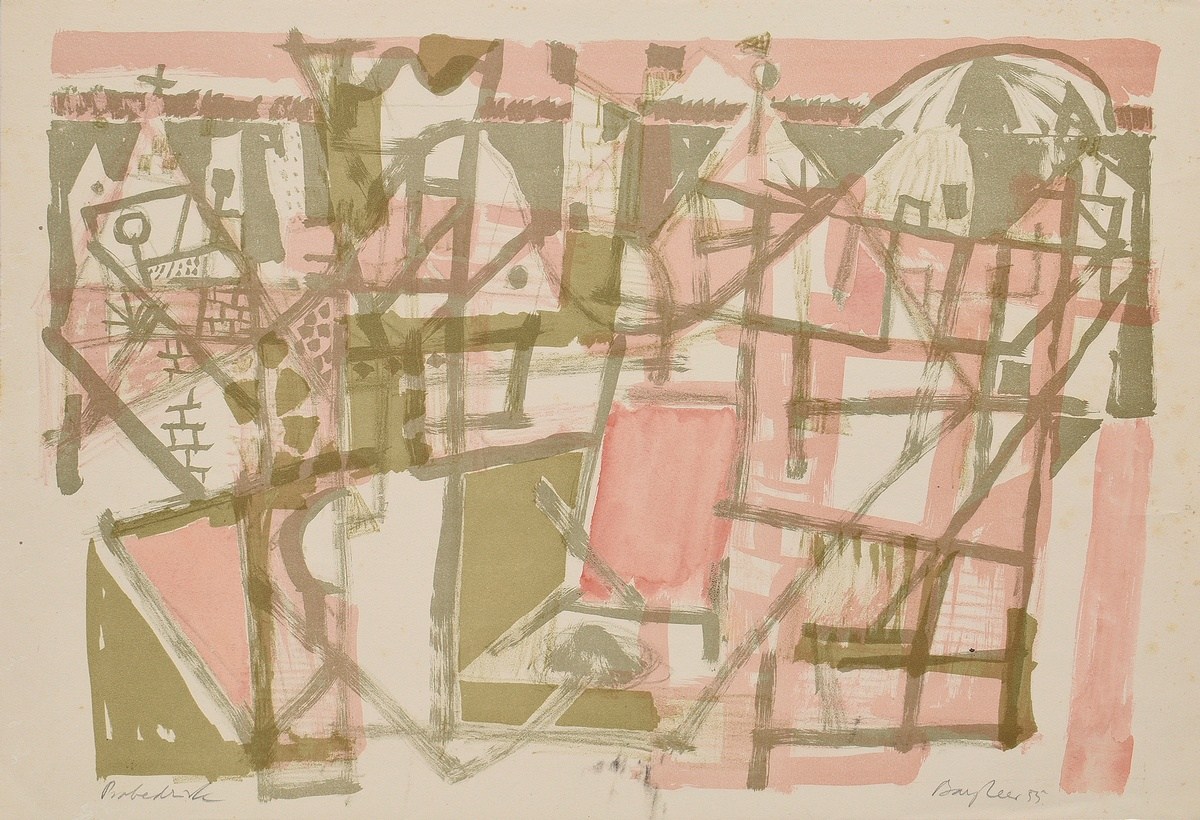 Bargheer, Eduard (1901-1979) 'City View' 1955, colour lithograph, proof, sign./dat./inscr. on botto