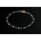 Yellow gold 750 bracelet with navette-cut sapphires (total approx. 4.5ct) and octagonal diamonds (t