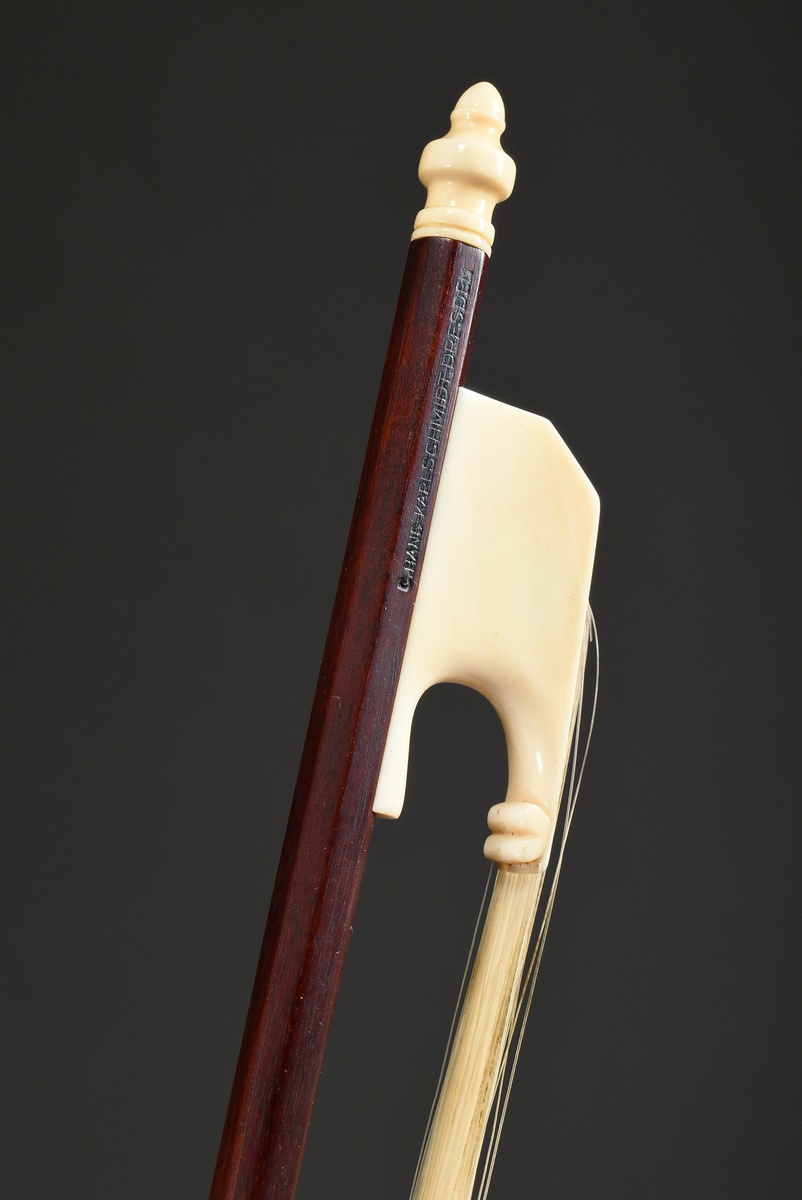 Master violin bow in case, so-called baroque bow, Saxony 20th century, brand stamp "C. Hans Karl Sc