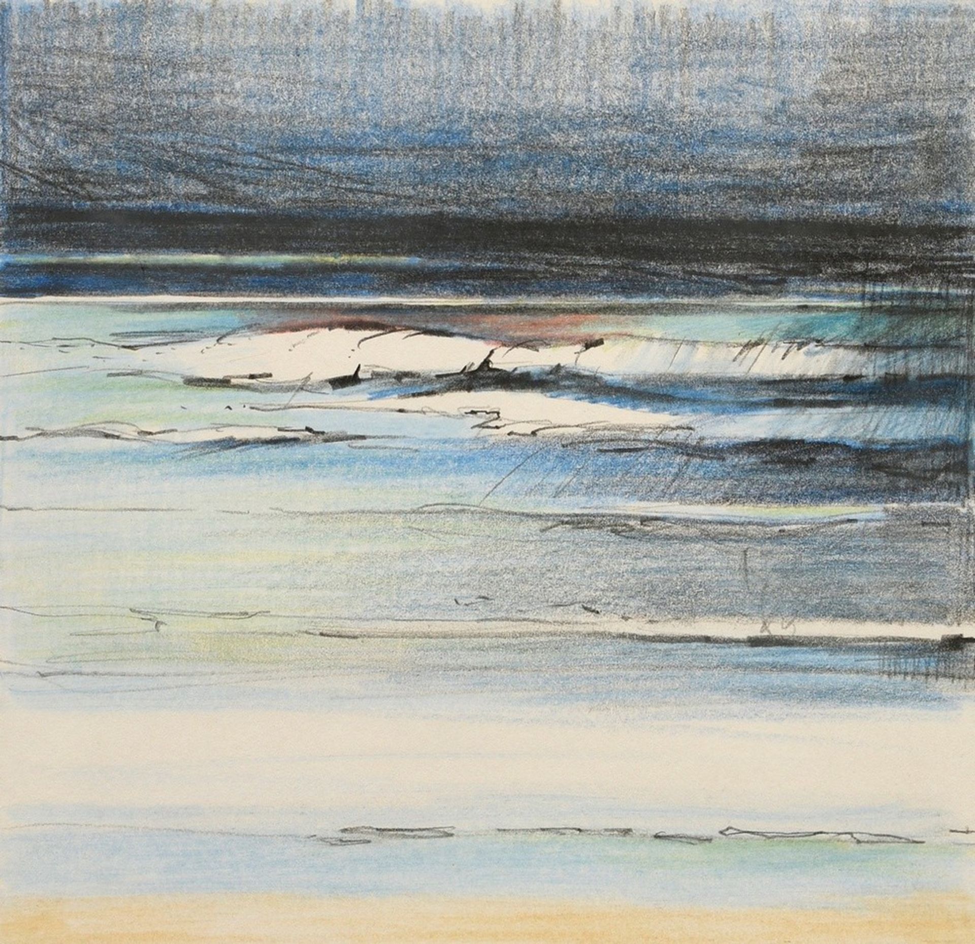 3 Tegtmeier, Claus (*1946) "Sandstreifen", High and Dry" und "Nachtflut", Bleistift/Buntstift, u. s - Bild 9 aus 11