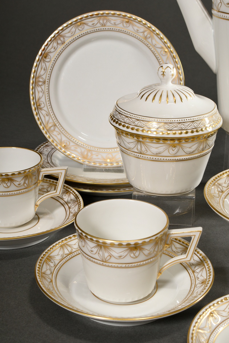 15 Piece KPM Mocha service for 6 people "Kurland" with rich gold decoration - Image 4 of 6