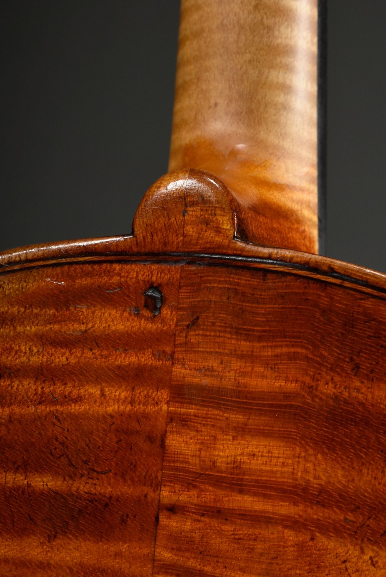 Italienische Meister Geige, 1. Hälfte 19.Jh.., Zettel innen “Domenico Geroni Brescia anno 1836”, ge - Bild 6 aus 21