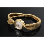 Midcentury Gelbgold 750 Ebel Damen Armbanduhr, Handaufzug, Flechtband, Schweiz, 27g, L. 17cm, gangb