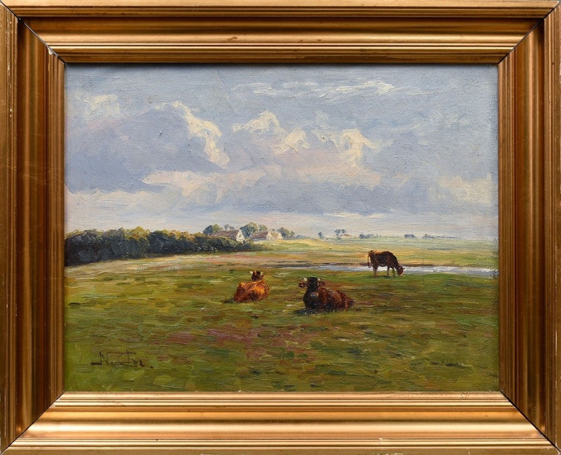 Christiansen, Niels (1873-1960) "Kühe auf der Weide" Öl/Leinwand, u.l. monogr., 30,5x38,7cm (m.R. 3 - Bild 2 aus 7