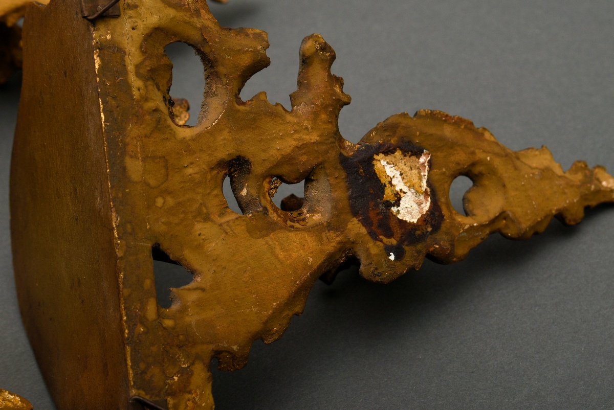 4 Various gilded wall brackets in Baroque style, Florence around 1900/1920, carved wood, h. 13.7-15 - Image 5 of 7