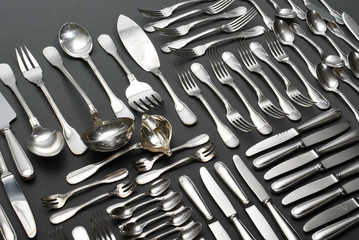 102 Pieces Christofle cutlery, consisting of: 12 table knives, 12 table forks, 6 table spoons, 12 d - Image 7 of 9