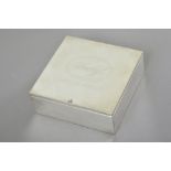 Eckige Zigarillo Box mit graviertem Deckel "Davidoff Mini Cigarillos", Handarbeit, Silber 999, 411g