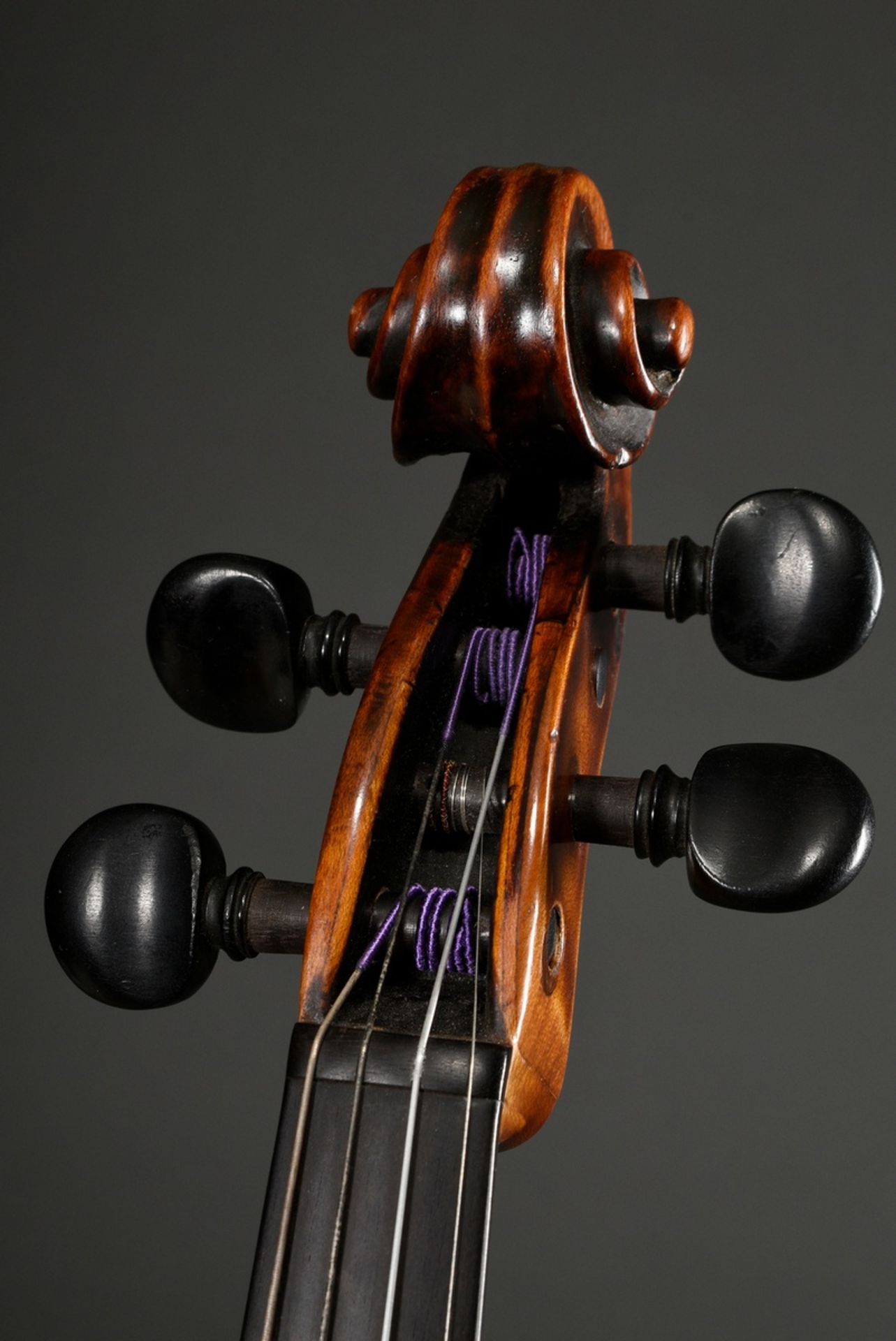 Meister Geige, wohl Italien, Zetteln innen “Giovan. Gaettano Pazzini, allieno d´eil Maggini di Brix - Bild 9 aus 25