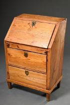 Rural softwood children's secretary in simple design with sloping flap, 19th century, approx. 90x60