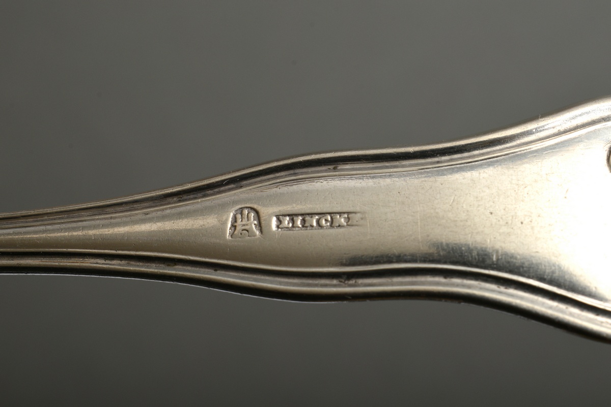 2 Various cutlery pieces: Dutch sugar spreader spoon with relief decoration and floral openwork  (M - Image 3 of 3
