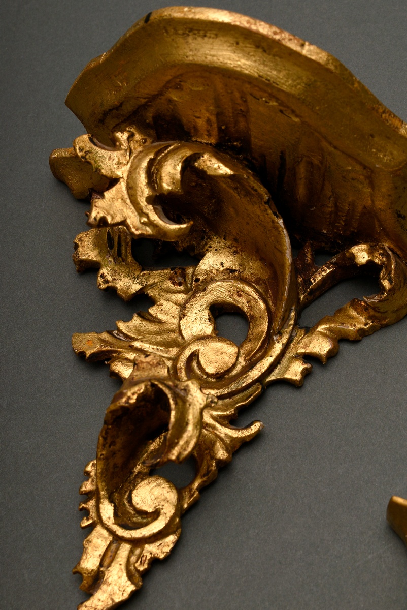 4 Various gilded wall brackets in Baroque style, Florence approx. 1900/1920, carved wood, h, 14-16. - Image 3 of 7