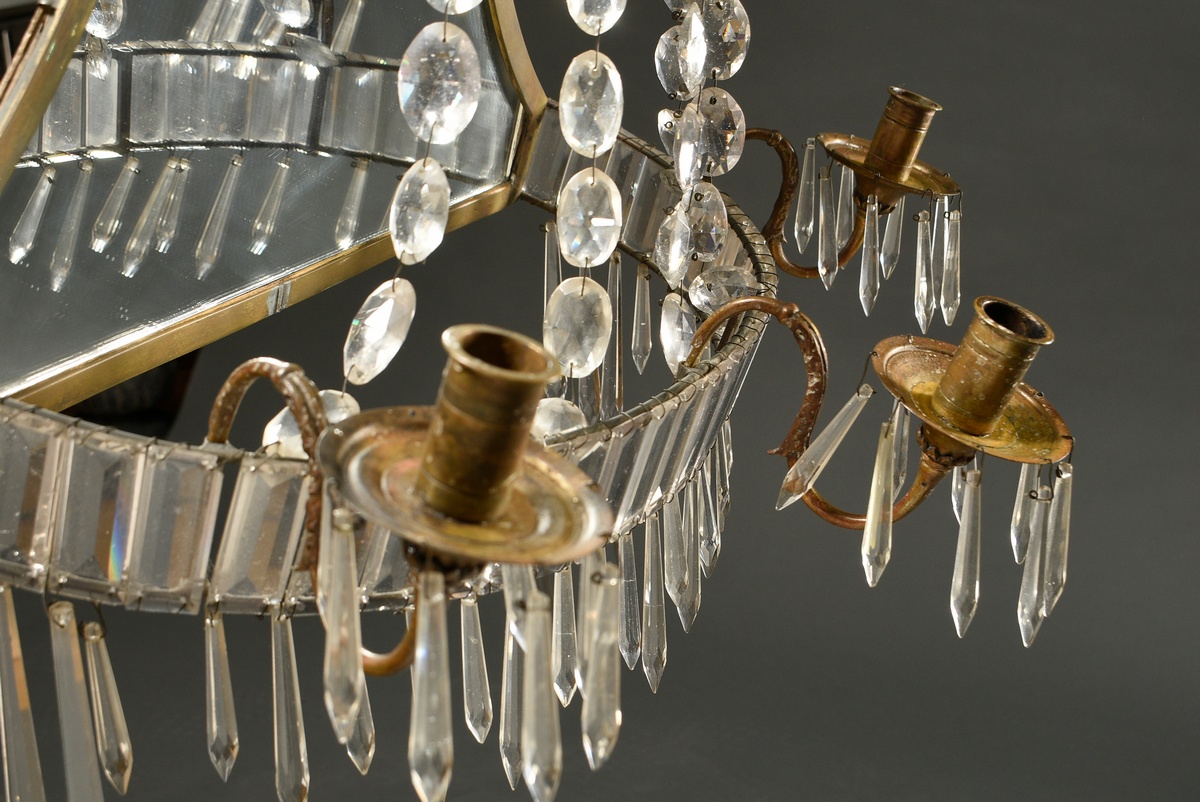A pair of large Prism wall chandeliers with mirrored back panel and 3 insertable candle arms each,  - Image 3 of 7