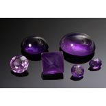 Mixed lot of various unset amethysts ( in total approx. 64.6ct) in different cuts and shapes