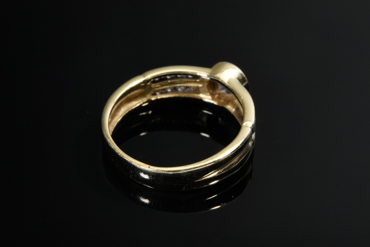 Yellow gold 585 ring with diamonds (total approx. 0.75ct/center stone P2, small setting P1-2/W-TCR) - Image 4 of 4