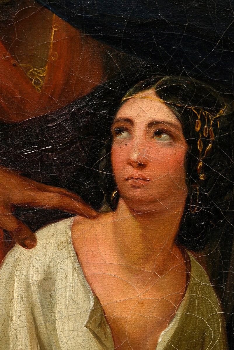 Schopin, Henri Frédéric (1804-1880) "Boas trifft Ruth beim Ährensammeln", oil/canvas, original magn - Image 4 of 6