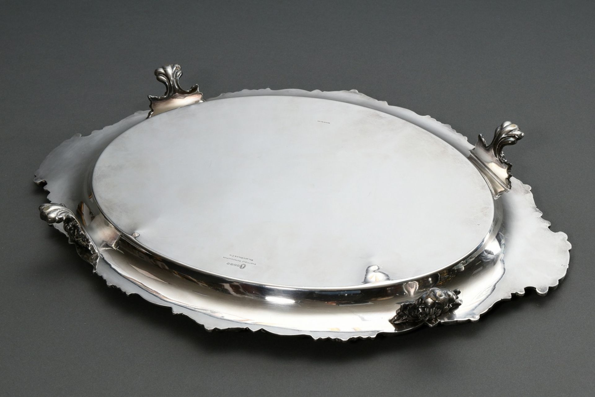 2 Various pieces of heavy tableware after an old model with sculptural ornamental rim on paw feet,  - Image 5 of 9