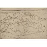 Bargheer, Eduard (1901-1979) 'Sleeping persons on the beach' 1948, etching, sign./dat./titl./inscr.