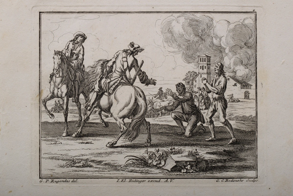 12 Rugendas I, Georg Philipp (1666-1742) "Reiterschlachten", Kupferstiche, gestochen von Georg Conr - Bild 12 aus 14