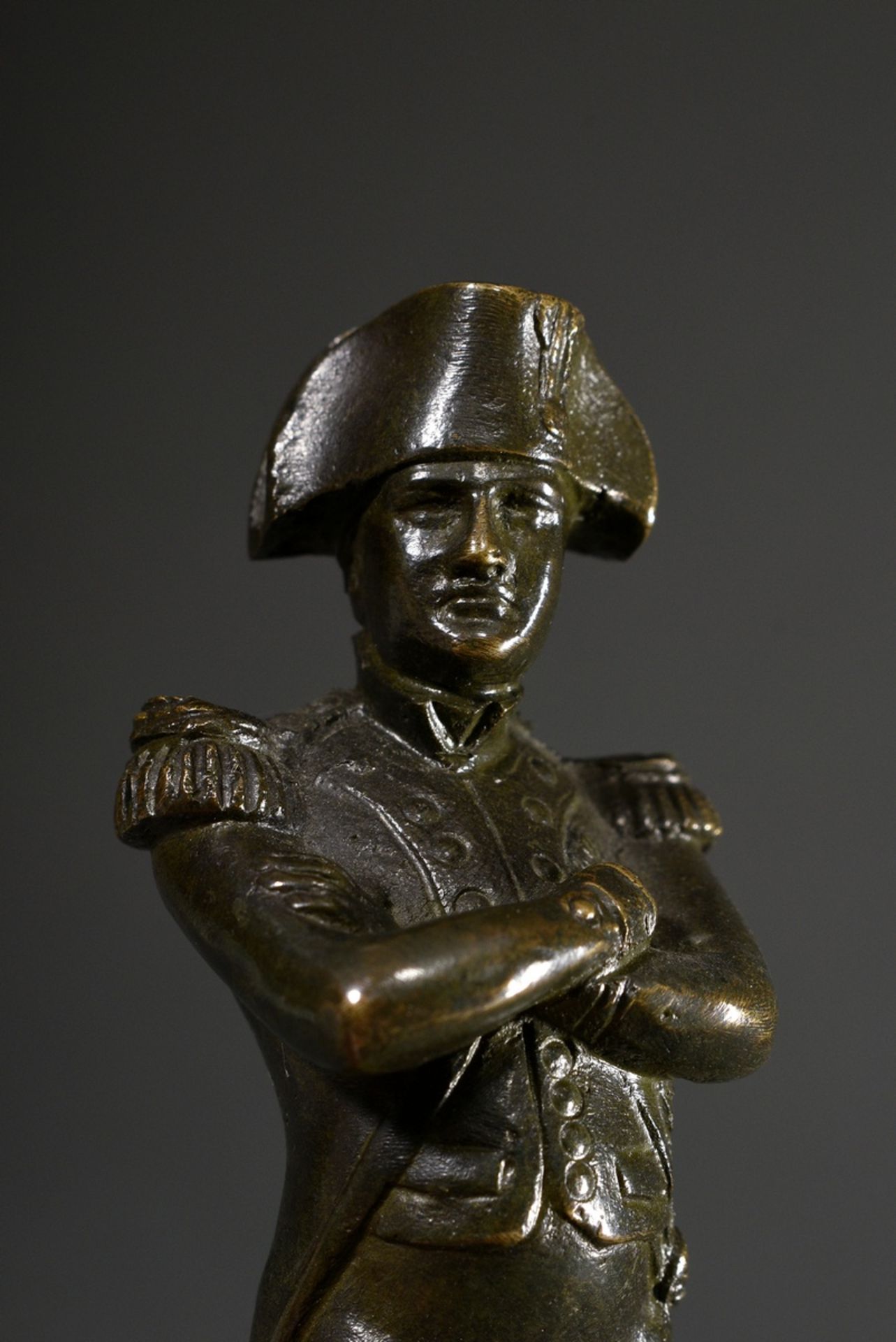 Bronze "Napoleon Bonaparte" on square pedestal, 19th c., patinated, h. 17cm (with base) - Image 6 of 6