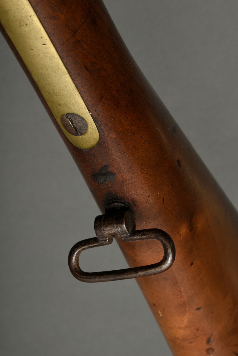 Percussion rifle, marked "Dresse. Ancion Laloux & Cie A Liege", walnut full stock, brass and iron,  - Image 9 of 14