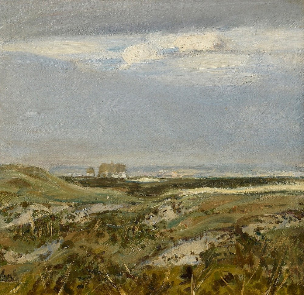 Krog, Arnold (1856-1931) "Weiter Himmel über Dünenlandschaft (bei Kandestederne)", Öl/Leinwand doub