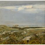Krog, Arnold (1856-1931) "Wide sky over dune landscape (near Kandestederne)", oil/canvas doubled, s