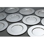 12 Plain silver-plated Christofle place plates, Ø 30cm, in original sleeves