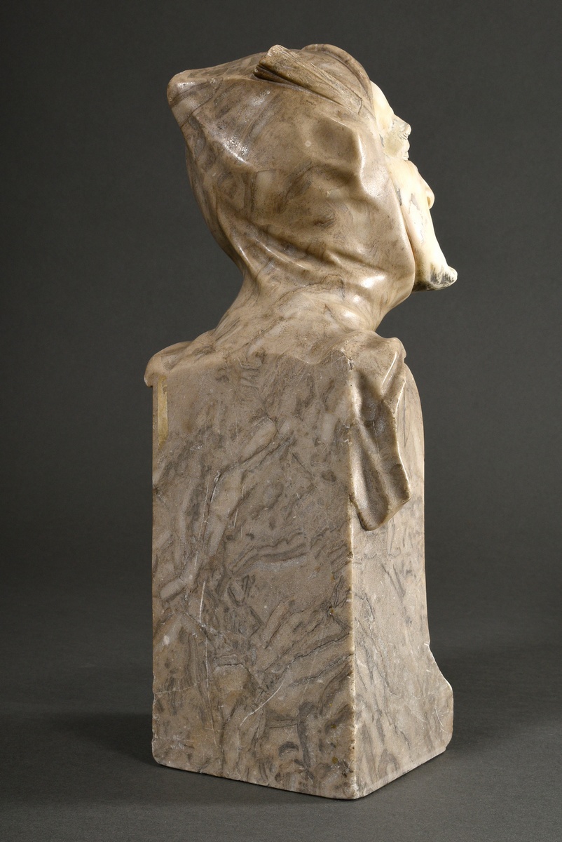 Beck, Ernst (1879-1941) "Mephisto" c. 1920, various types of marble, sign. "E. Beck", h. 34,5cm, va - Image 5 of 8