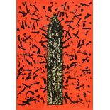 Uecker, Günther (*1930) "Der Turm von St. Michaelis" 1992, Farbserigraphie, 46/300, u. sign./dat./n